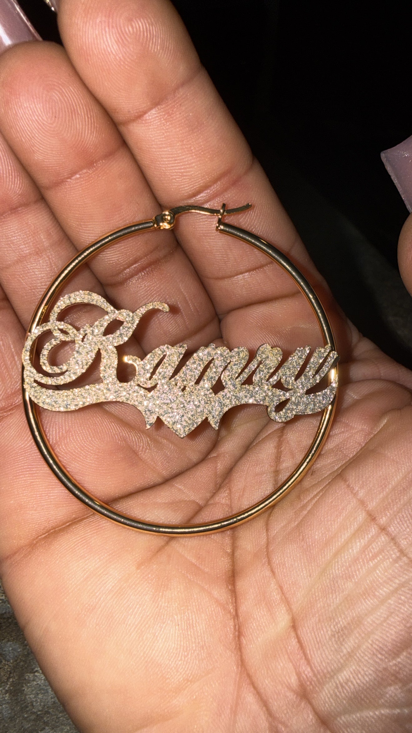 Bling Name Hoops