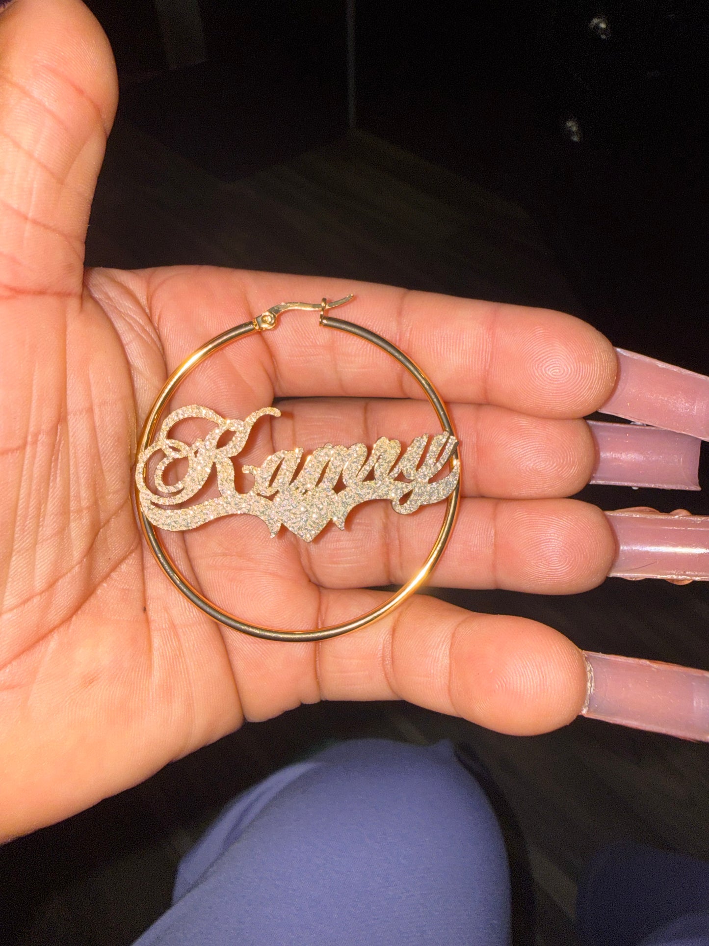 Bling Name Hoops