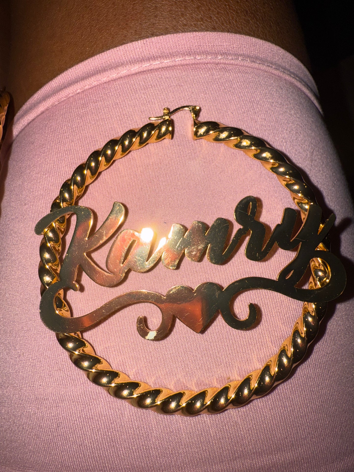 Custom Name Hoops Gold